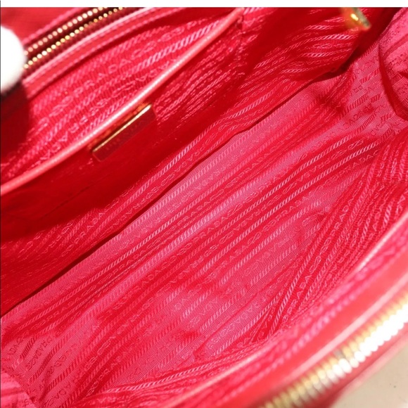 SOLD Prada Lux tote saffiano leather medium red - Picture 8 of 8